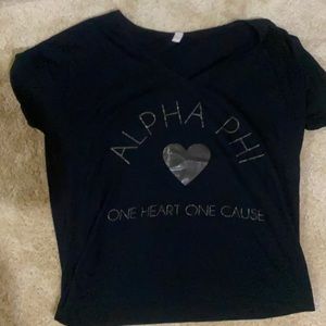 Loose babydoll style Alpha Phi T-shirt, size small
